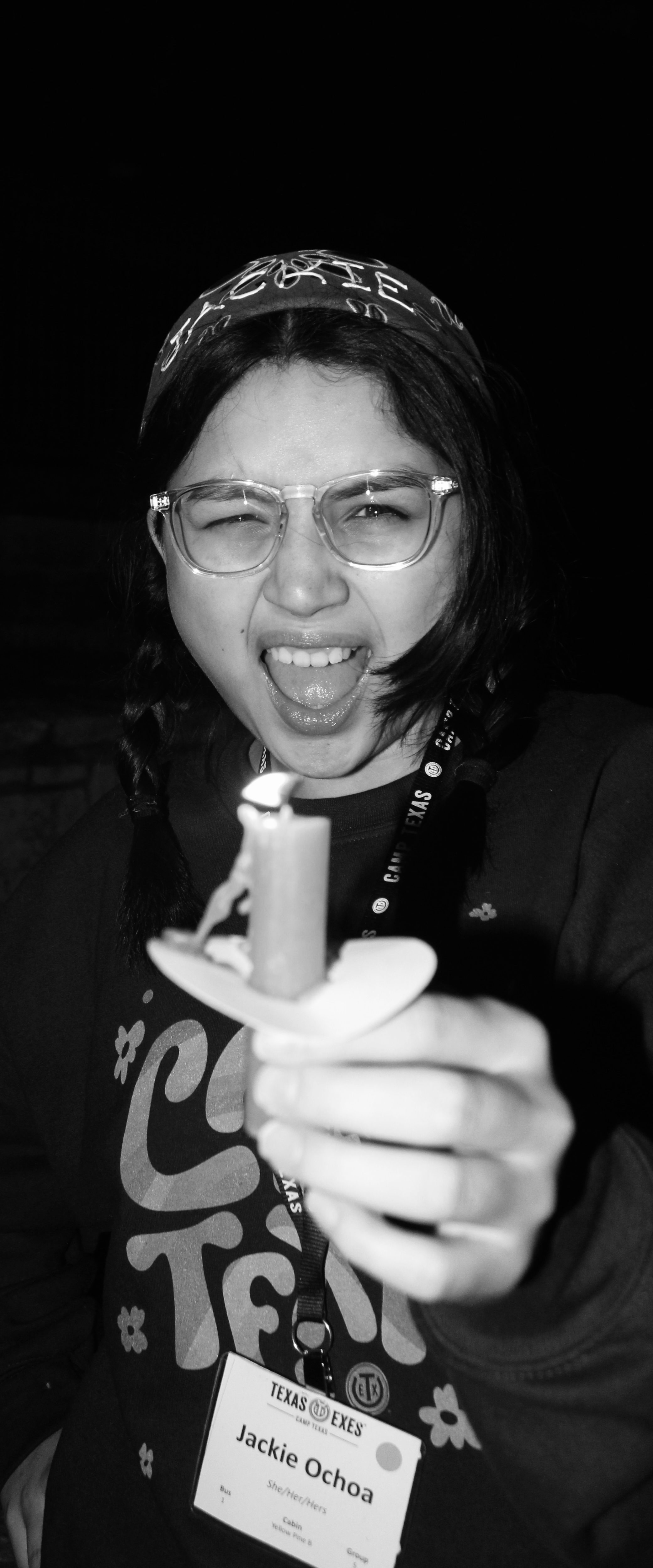A picture of jackie with a candle