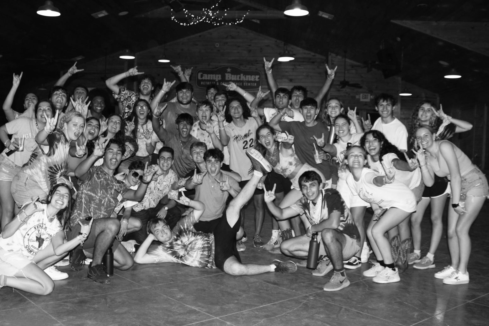 A group picture of students at Camp Texas